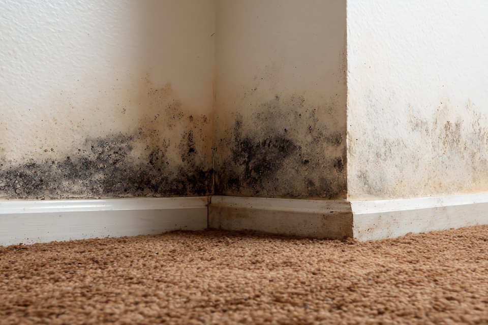 tâches d'humidité sur un mur
